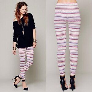 Free People‎ Winter Story Fairisle Knit Sweater Leggings Size XS Bohemian Pants